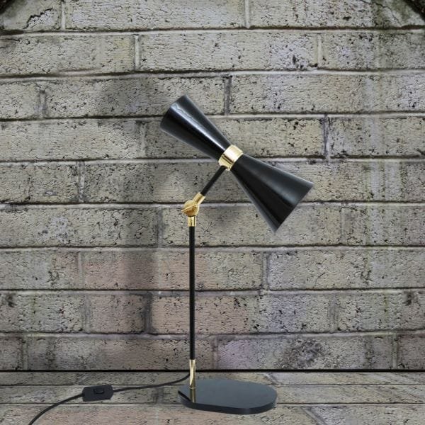 Cairo Adjustable Brass Table Lamp - Mid Century Style Table Lamps Great Lighting UK Ltd